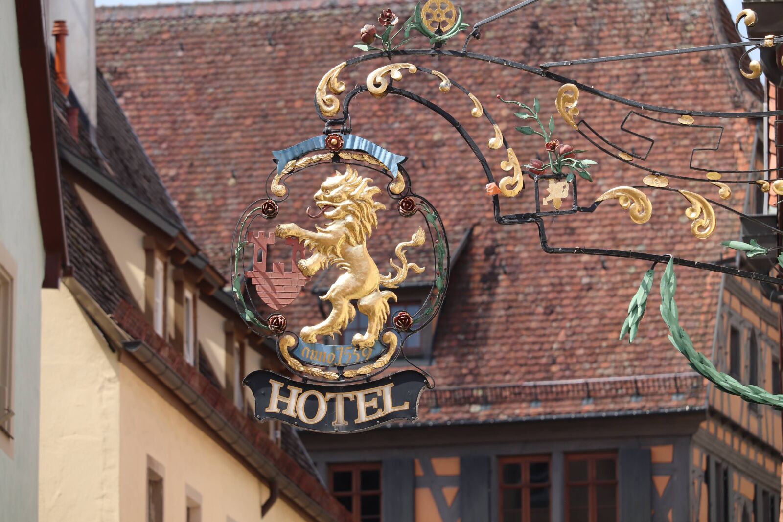 Canon EF-S 55-250mm F4-5.6 IS STM sample photo. Hotel, shield, advertising sign photography