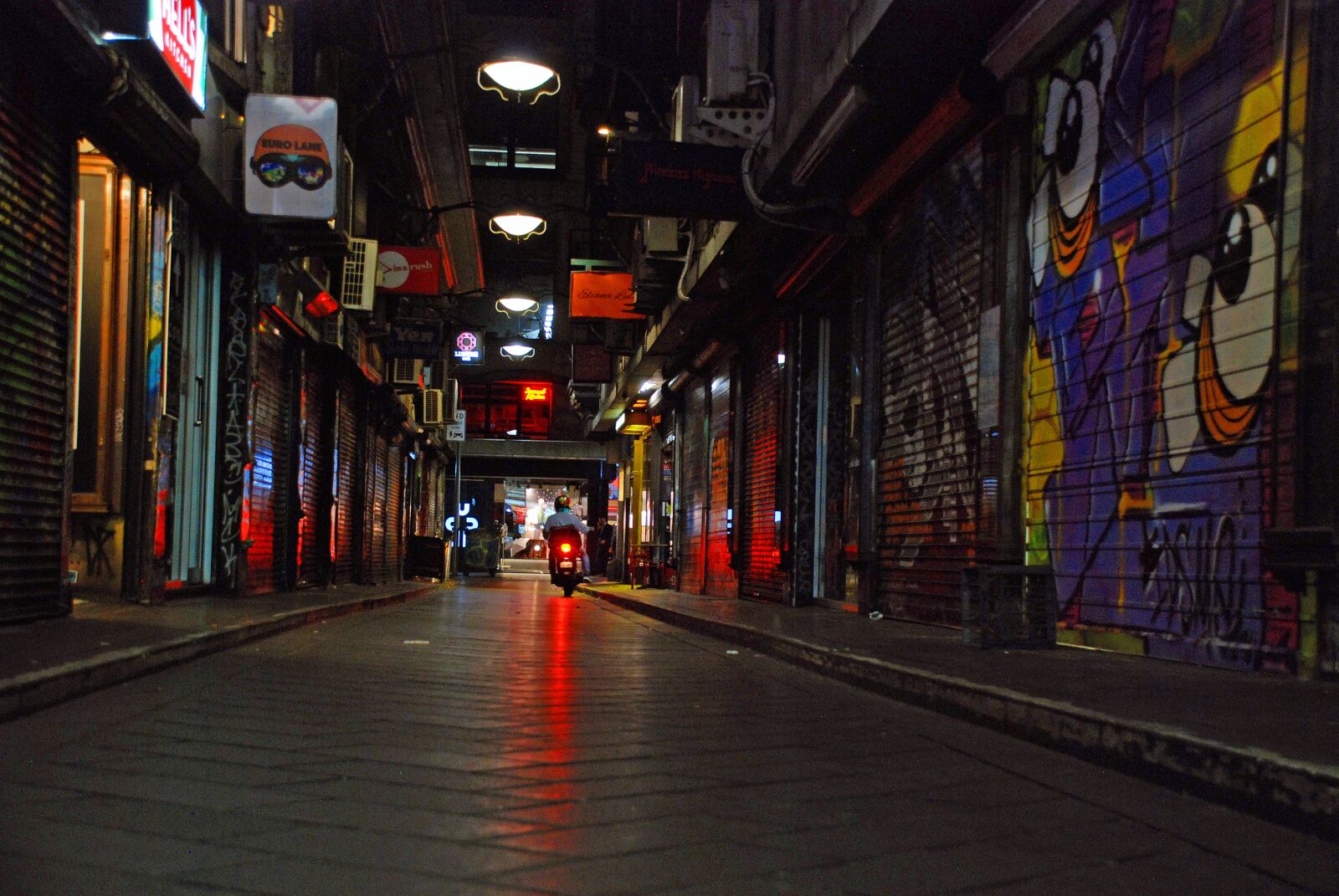 Nikon D80 sample photo. Alley, night, melbourne photography