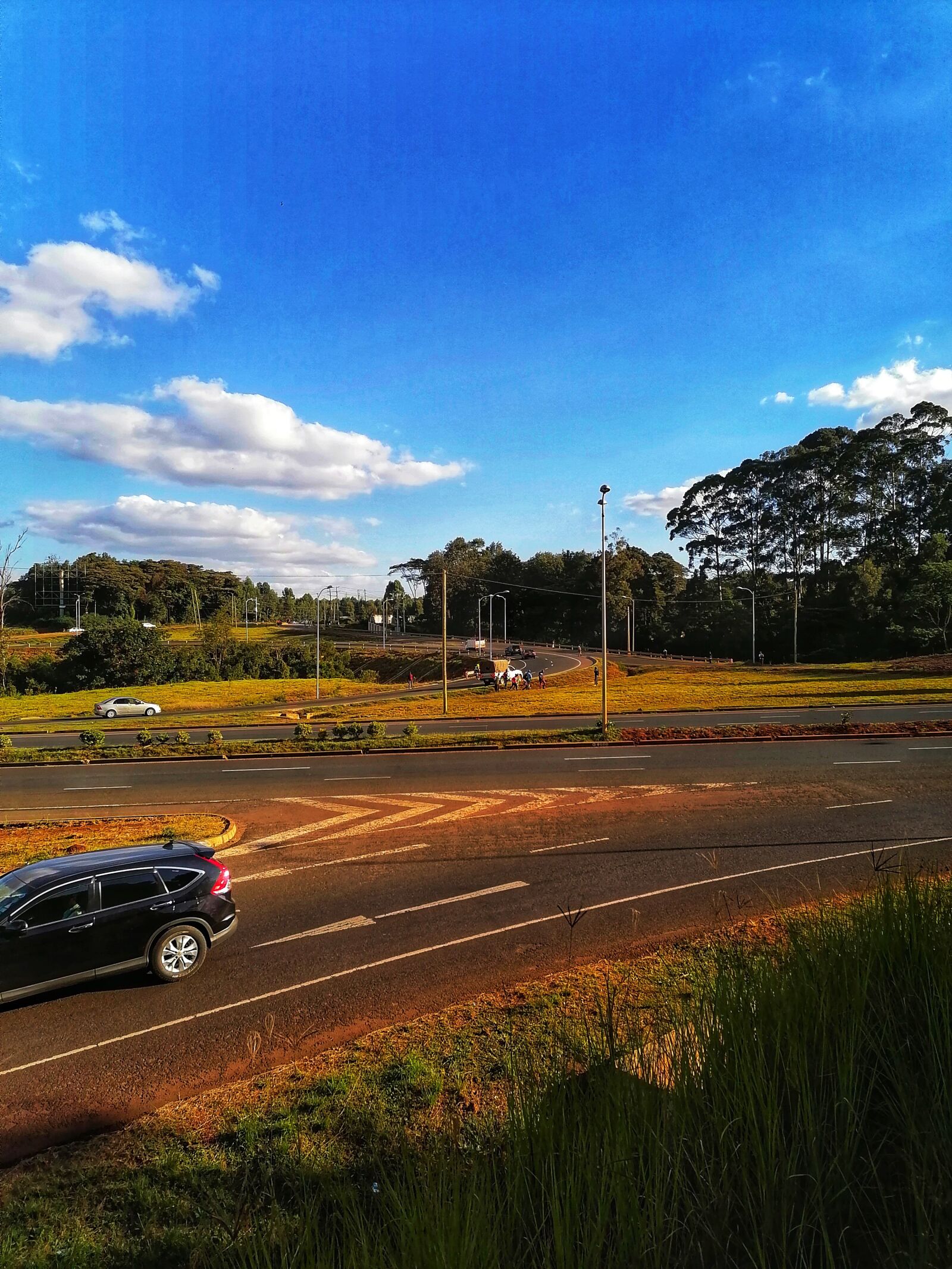 HUAWEI STK-L21 sample photo. Road, clouds, car photography