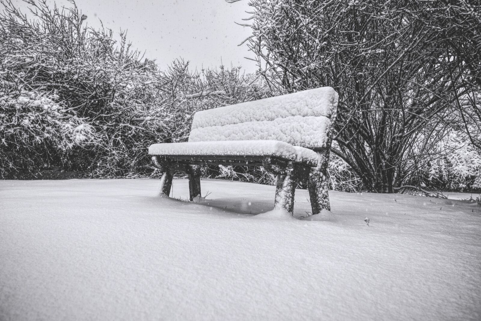 Fujifilm XF 23mm F2 R WR sample photo. Bench, snow, winter photography
