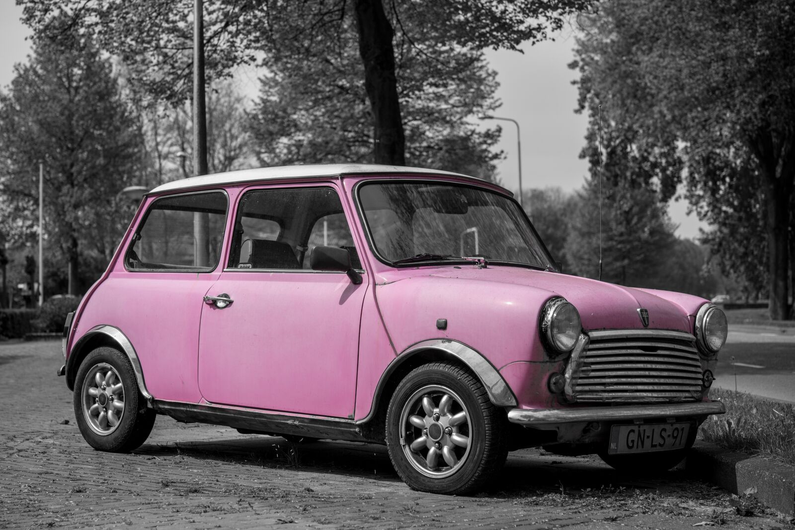 Nikon D600 sample photo. Pink, mini, car photography
