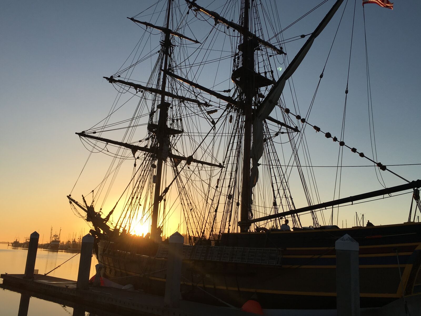 Apple iPhone 6s sample photo. Ship, harbor, sunset photography