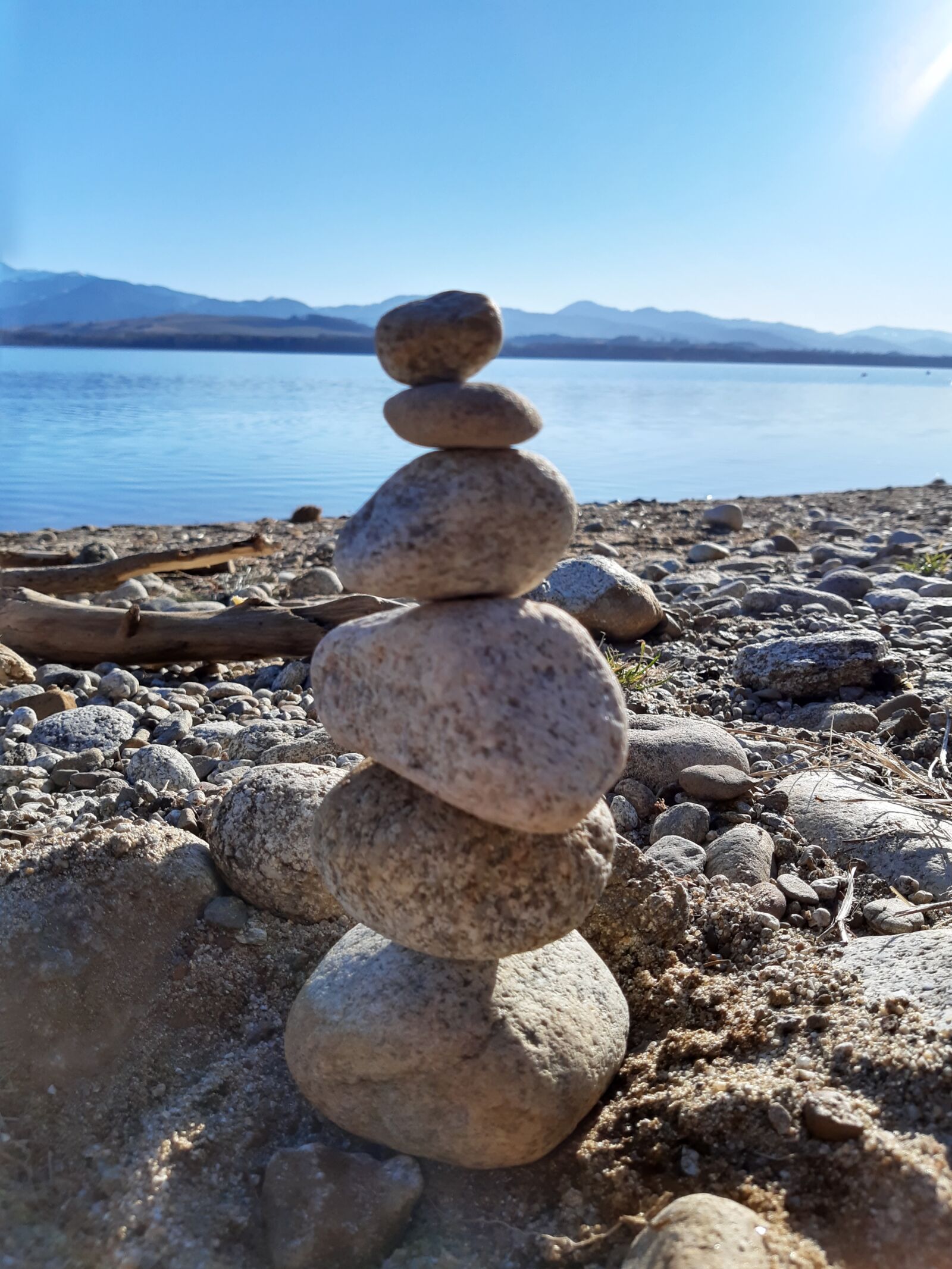 Motorola ONE VISION sample photo. Balance, stones, beach photography