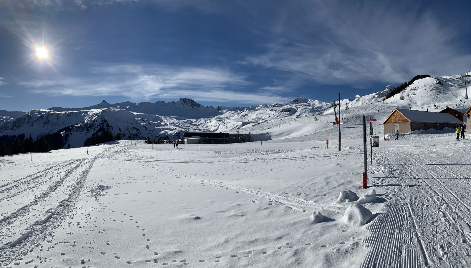iPhone XS back camera 4.25mm f/1.8 sample photo. Winter, flumserberg, panorama photography