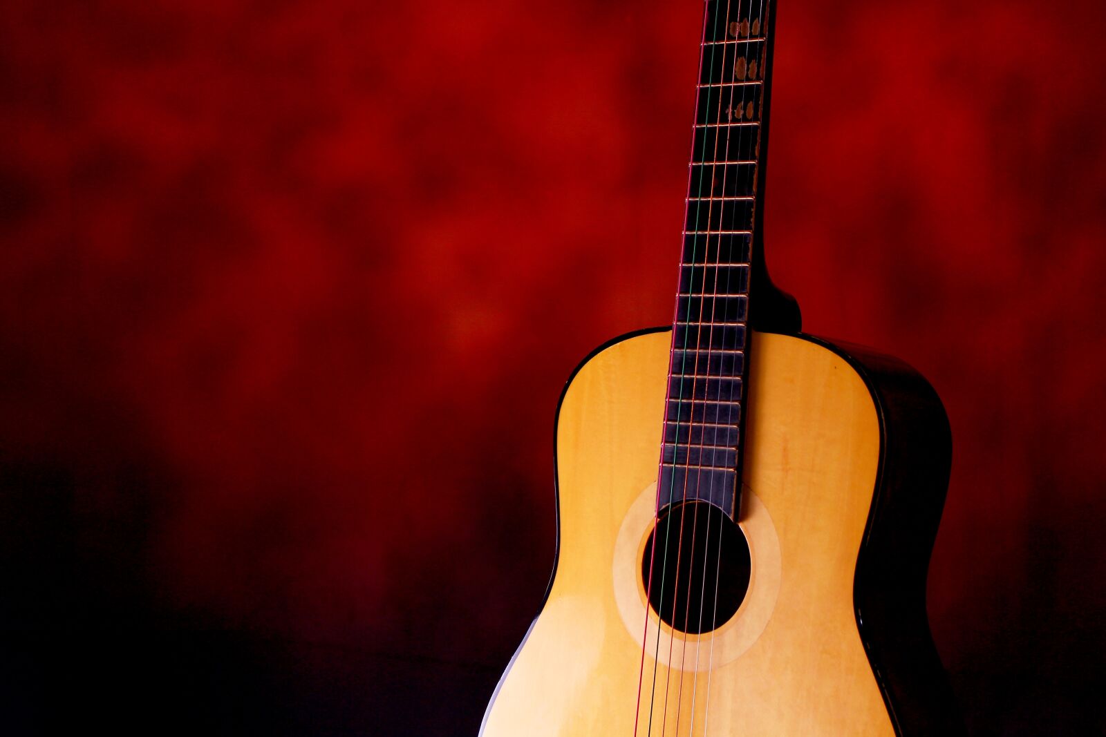 Canon EOS 100D (EOS Rebel SL1 / EOS Kiss X7) + Canon EF-S 18-55mm F3.5-5.6 IS STM sample photo. Guitar, wood, music photography