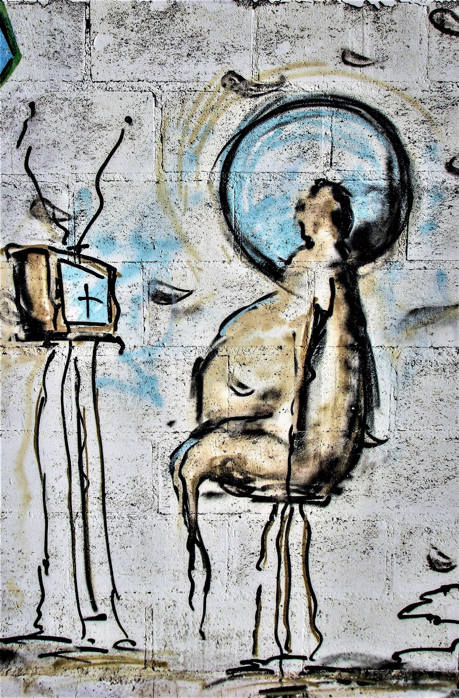 Canon PowerShot SX400 IS sample photo. Modern man, television, brainwash photography