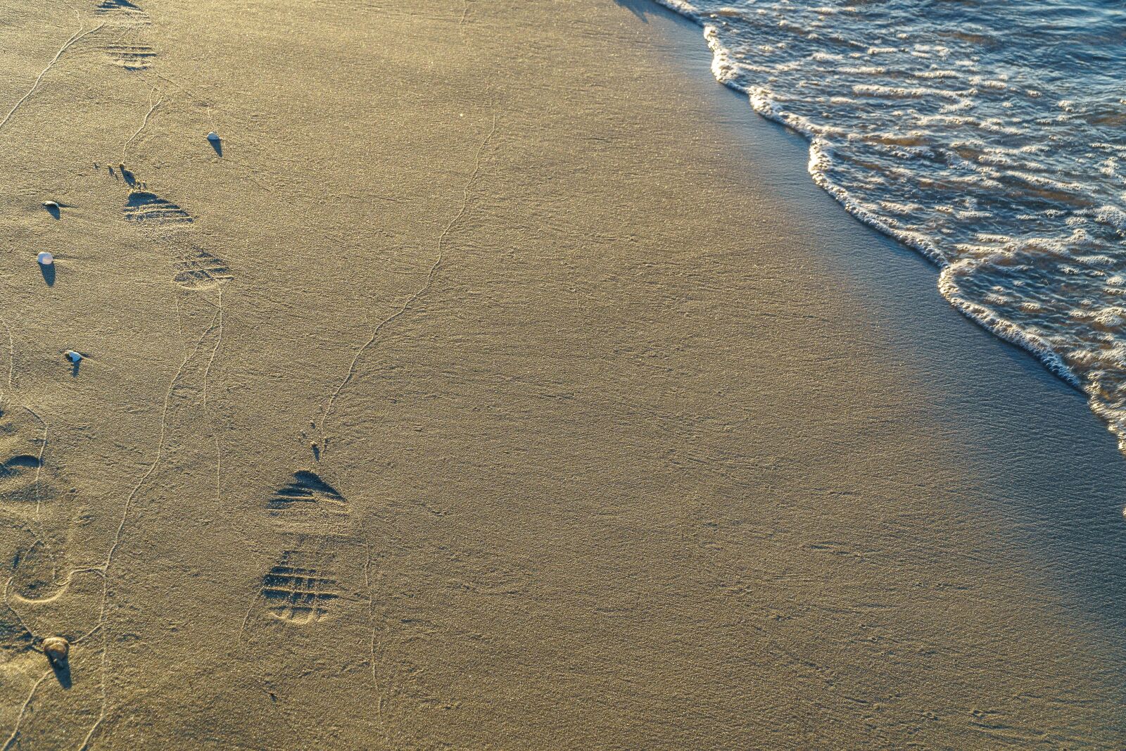 Sony a6000 + Sony E PZ 18-105mm F4 G OSS sample photo. Sand, beach, footprints photography