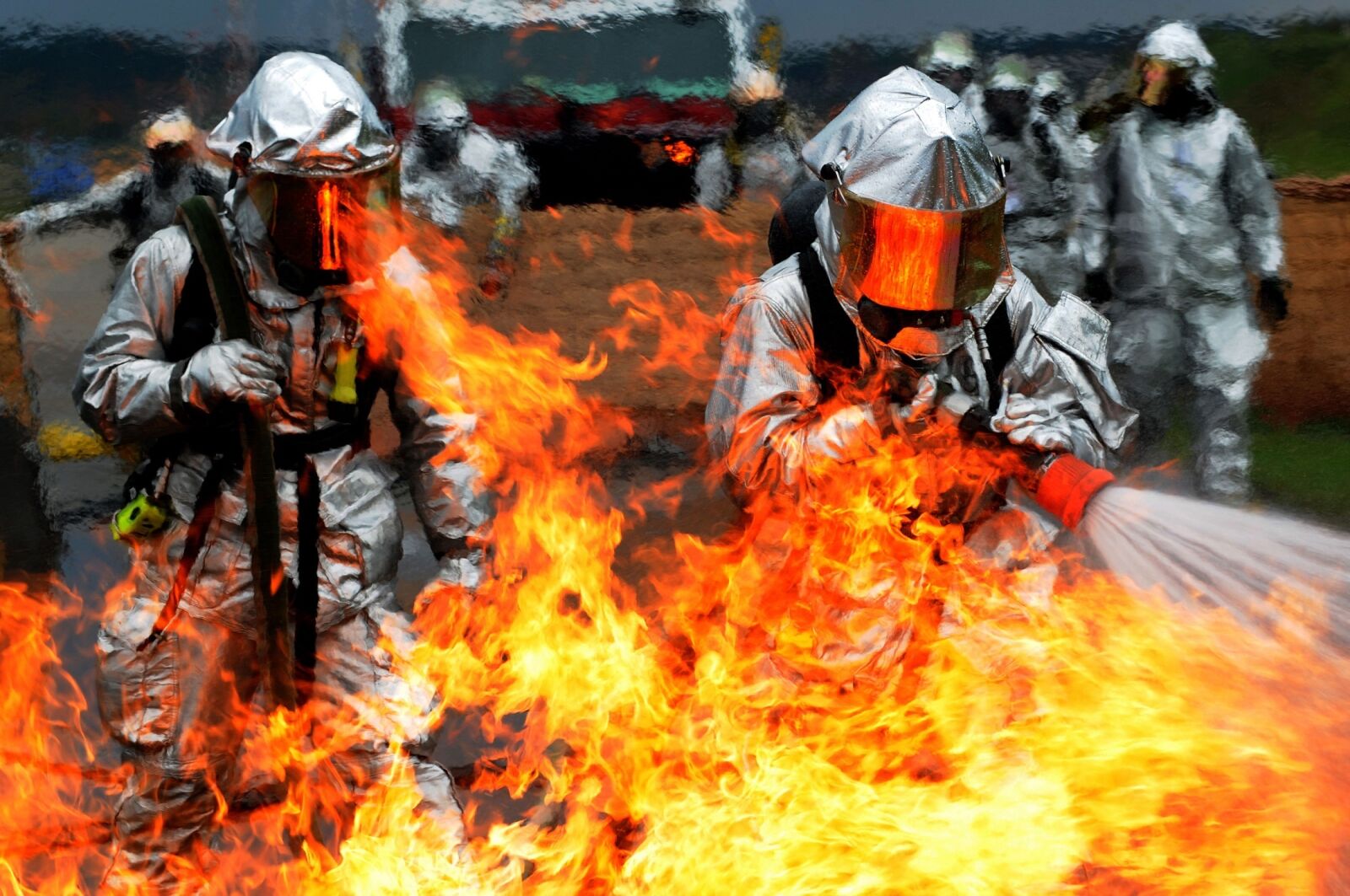 Nikon D300 sample photo. Firefighters, training, live photography