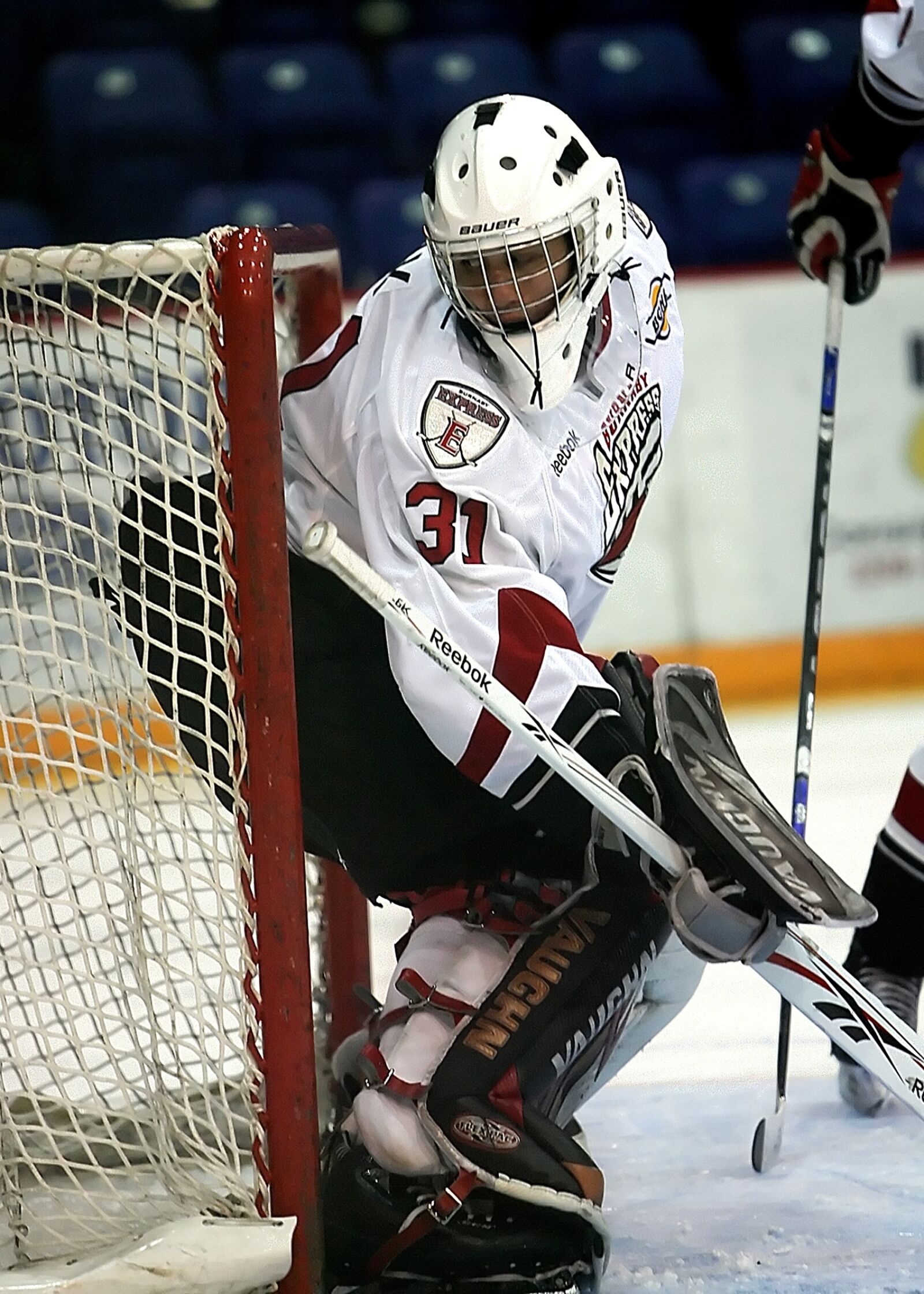 Canon EOS-1D Mark II N sample photo. Hockey, goalie, net photography