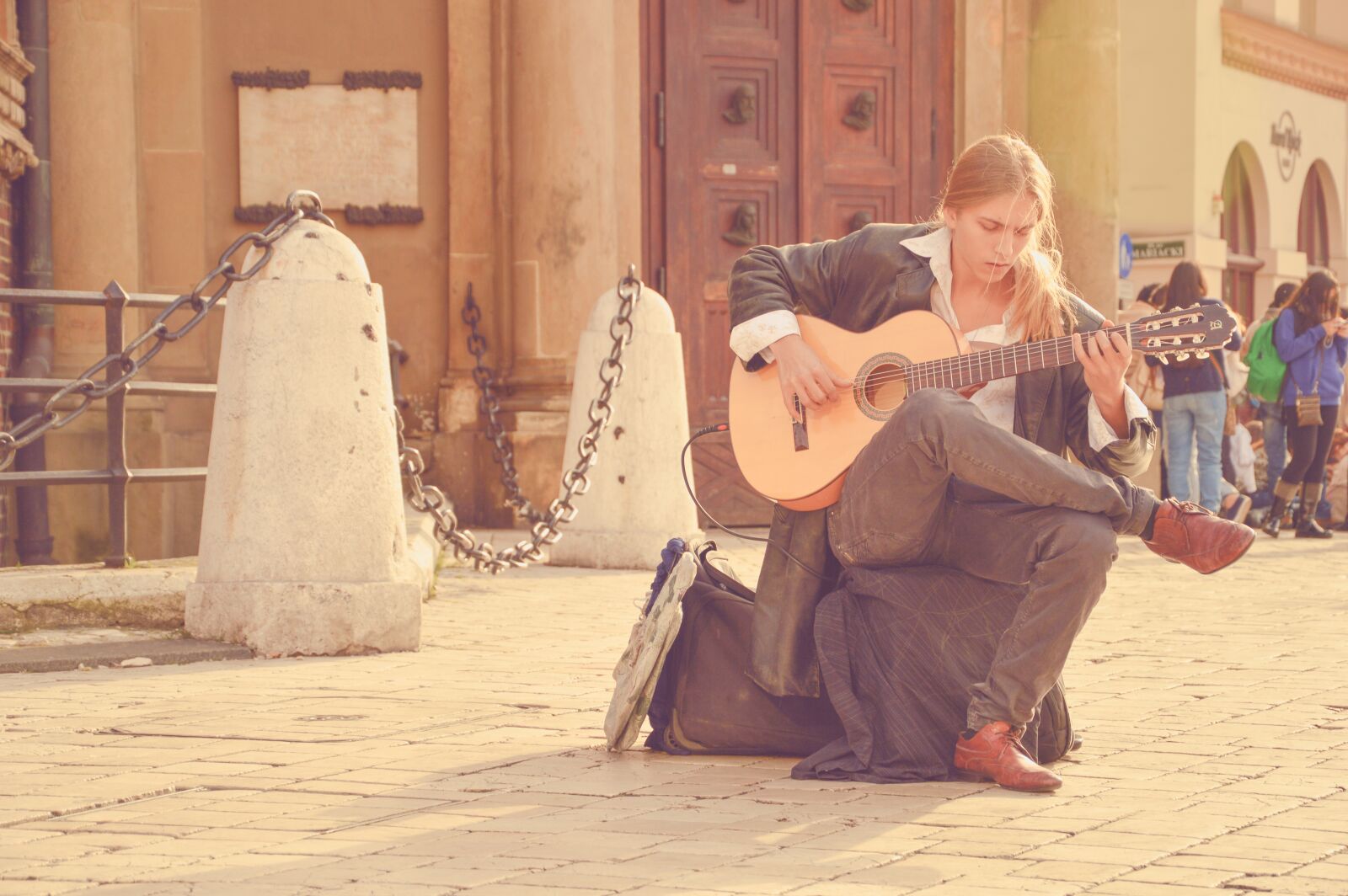 Nikon D3200 sample photo. Acoustic guitar, blond man photography