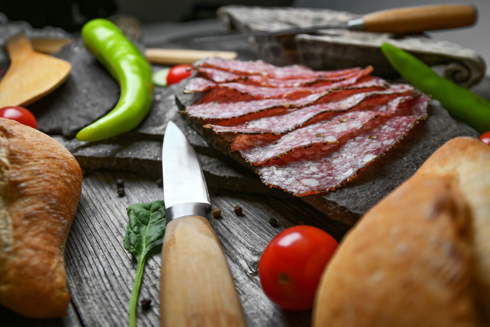 Nikon Z 50 sample photo. Appetizer, salami, charcuterie photography