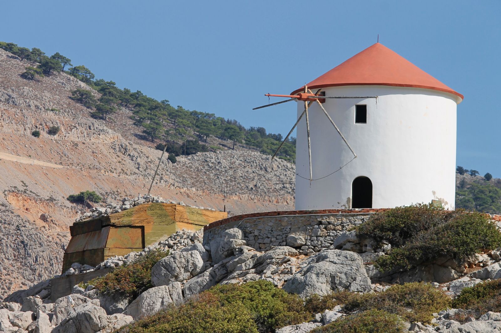 Canon EOS 1100D (EOS Rebel T3 / EOS Kiss X50) sample photo. Windmill, greece, symi photography