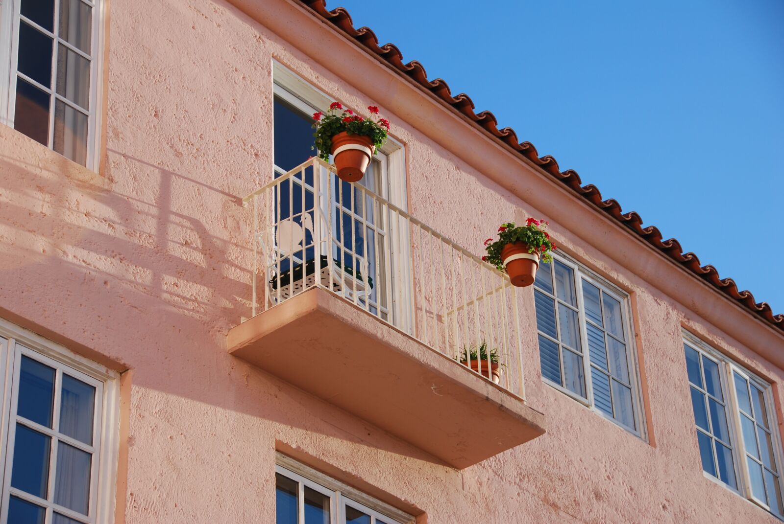Nikon D60 sample photo. Building exterior, stucco, flower photography