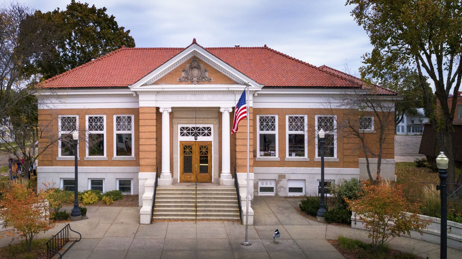 DJI FC6310 sample photo. Library, carnegie, building photography
