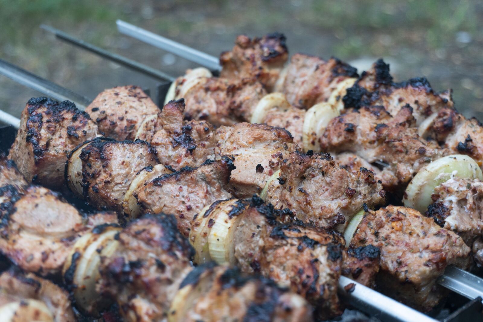 Sony a6300 sample photo. Shish kebab, meat, delicious photography