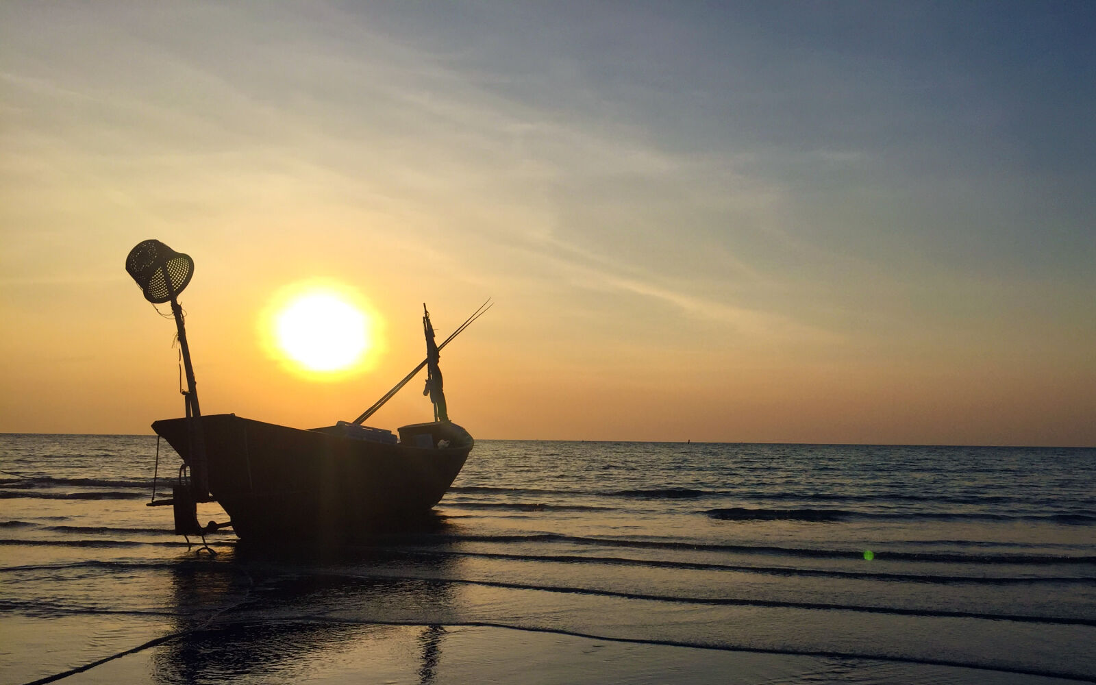 Apple iPhone 6 sample photo. Boat, sea, sunset photography