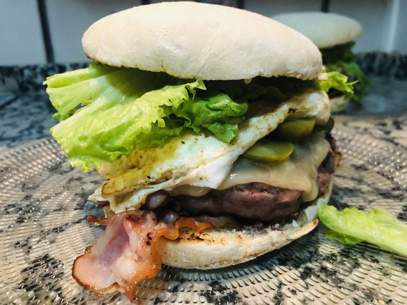 iPhone X back dual camera 4mm f/1.8 sample photo. Bacon, meal, food photography