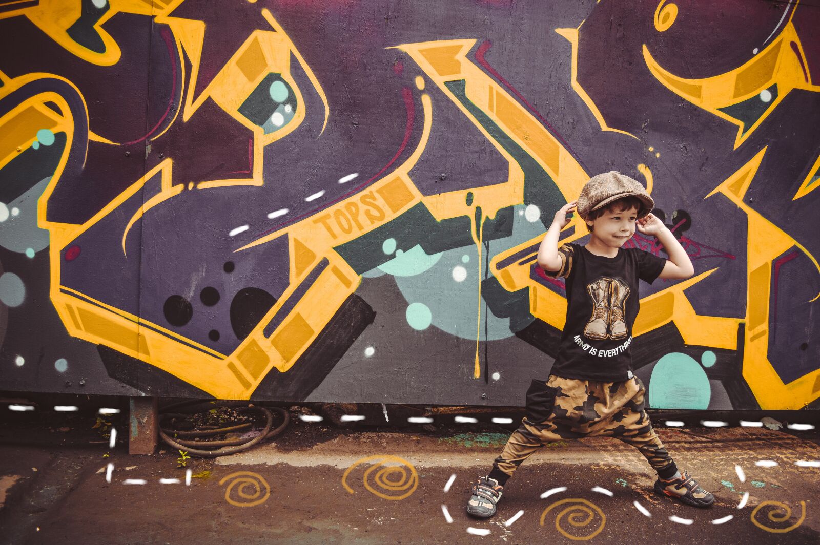 Nikon D3200 sample photo. Graffiti, posing, advertising children's photography