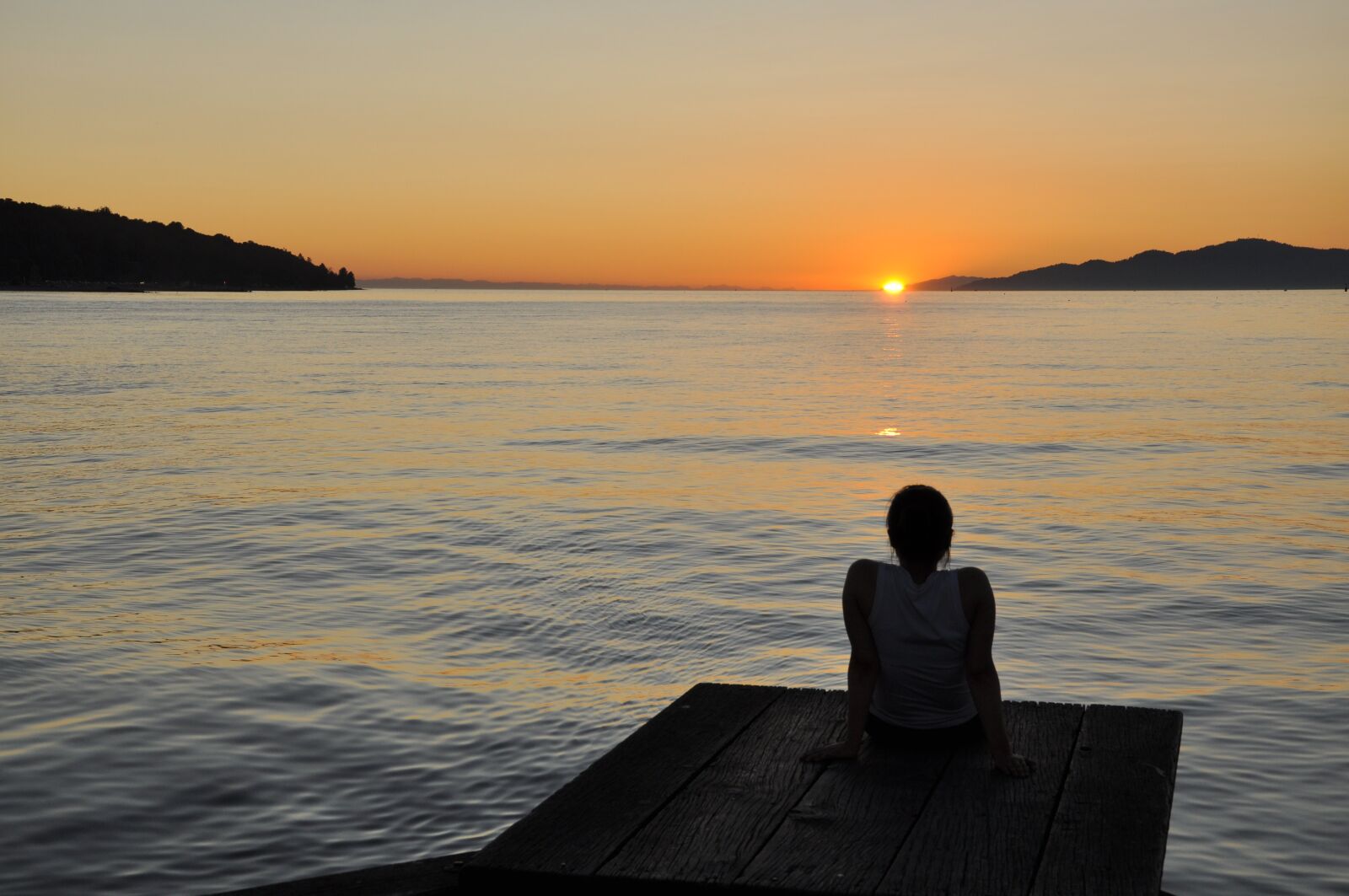 Nikon D90 sample photo. Sunset, dock, person photography