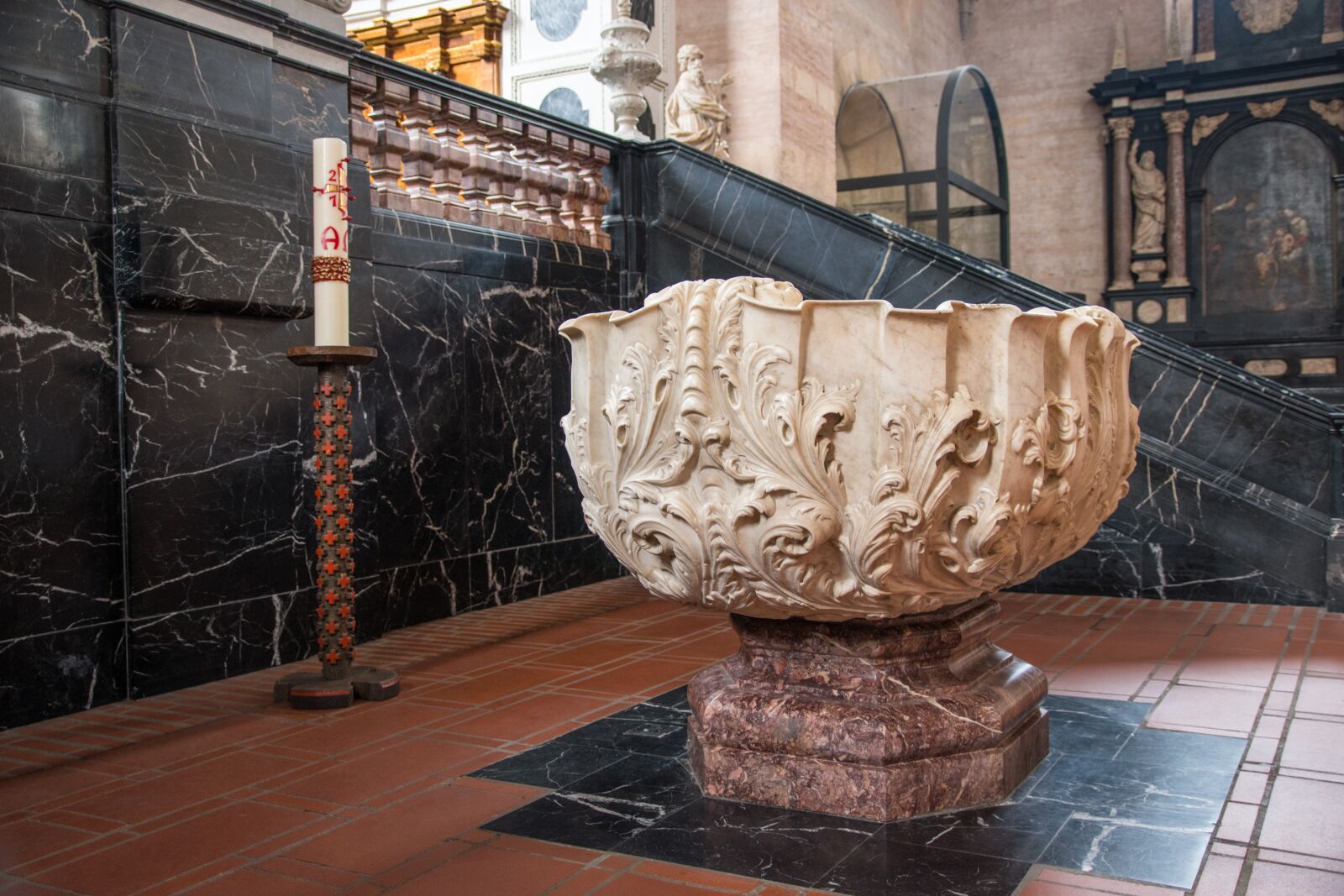 Nikon D5500 sample photo. Baptism, baptismal font, church photography