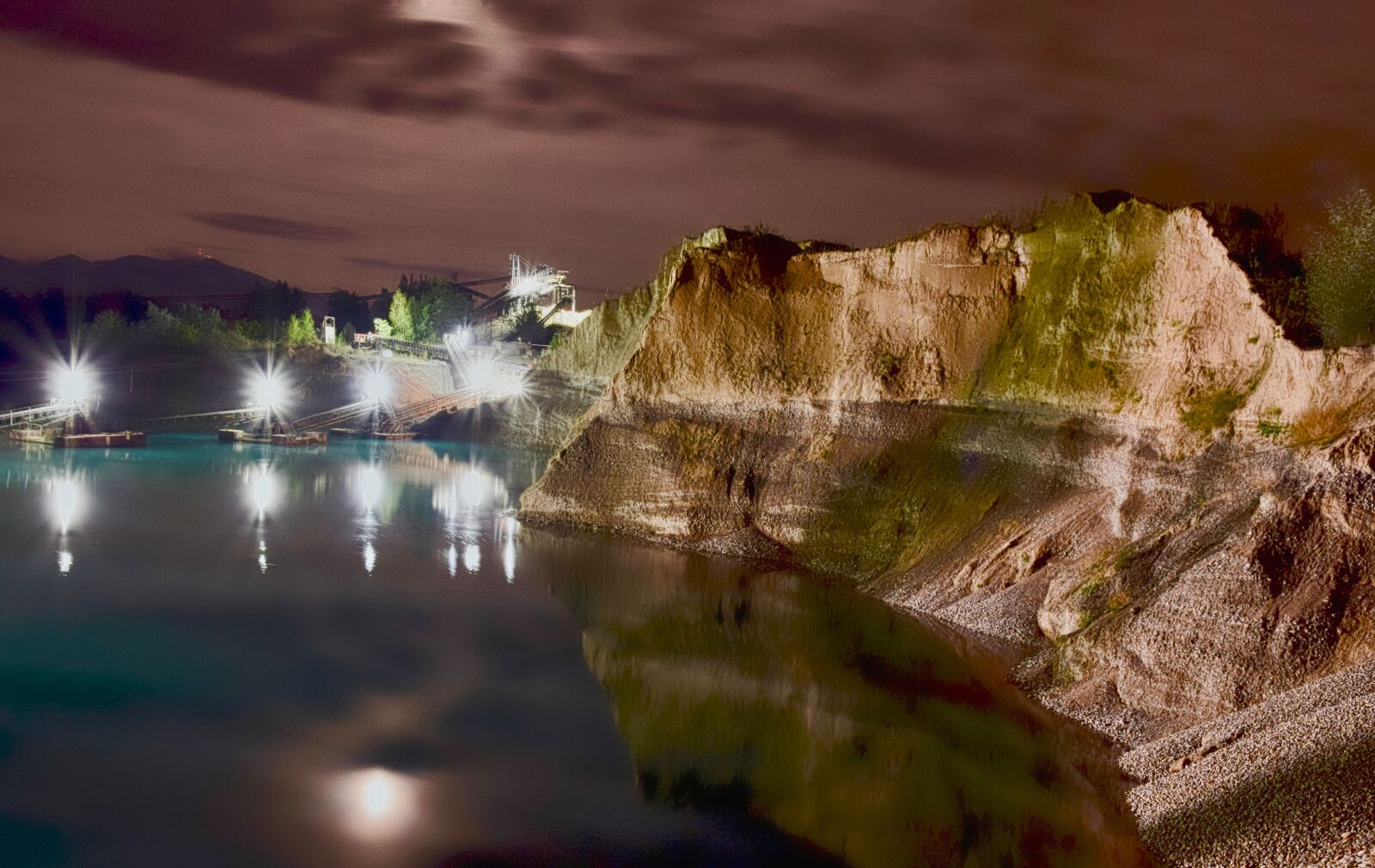 Nikon D5300 sample photo. Stretch, kieswerk, night photograph photography
