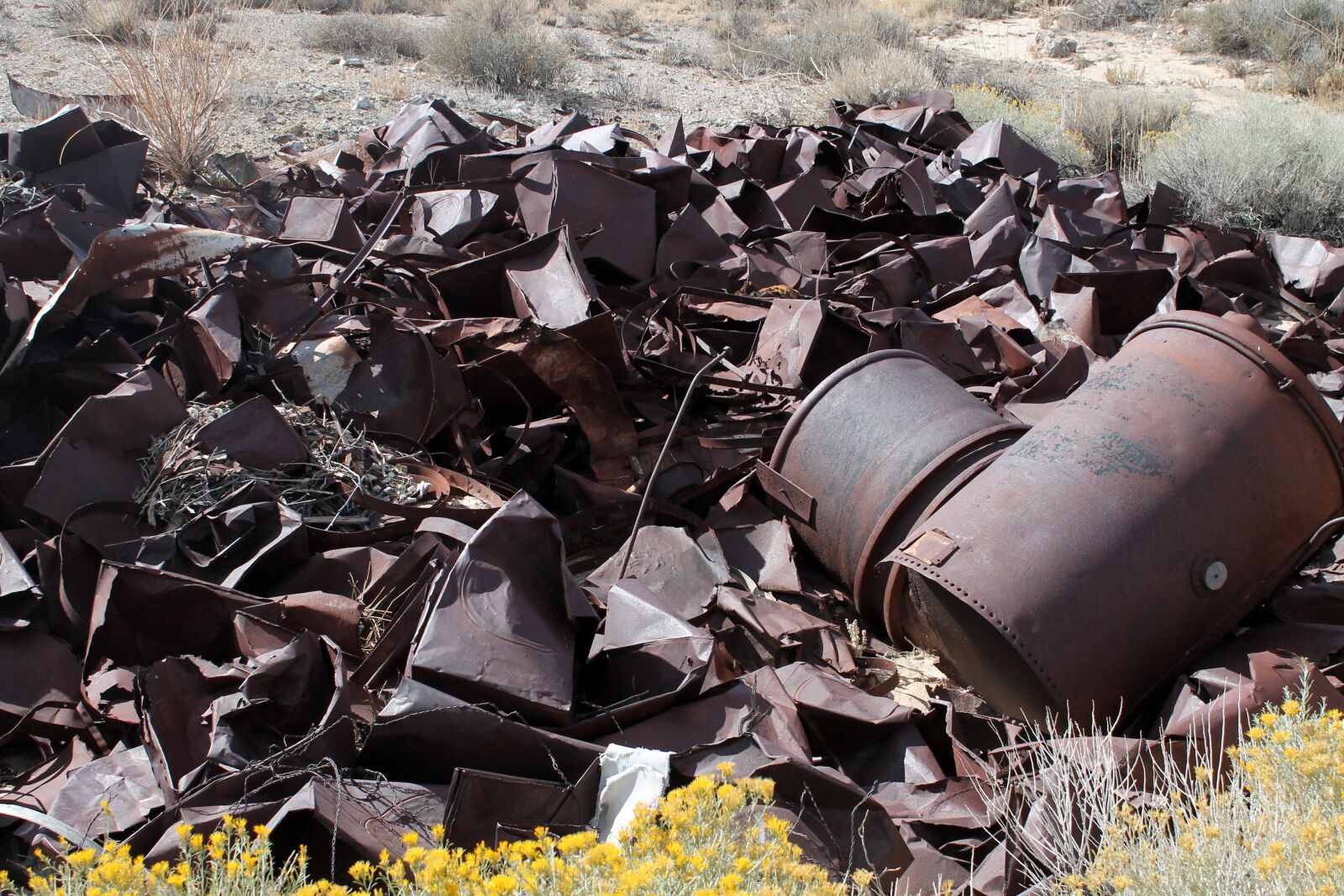 Canon EOS 1100D (EOS Rebel T3 / EOS Kiss X50) sample photo. Scrap metal, barrels, rusty photography