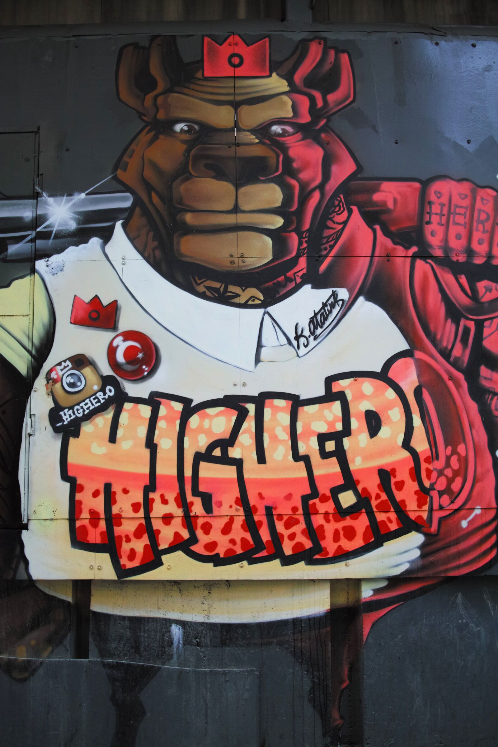 Sigma DP1 Merrill sample photo. Graffiti, pictures, bear photography