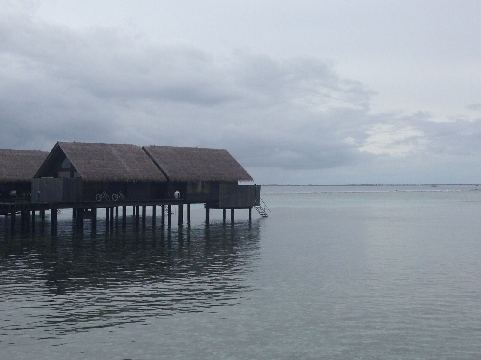 iPhone 5 back camera 4.12mm f/2.4 sample photo. Over water, bungalow, maldives photography