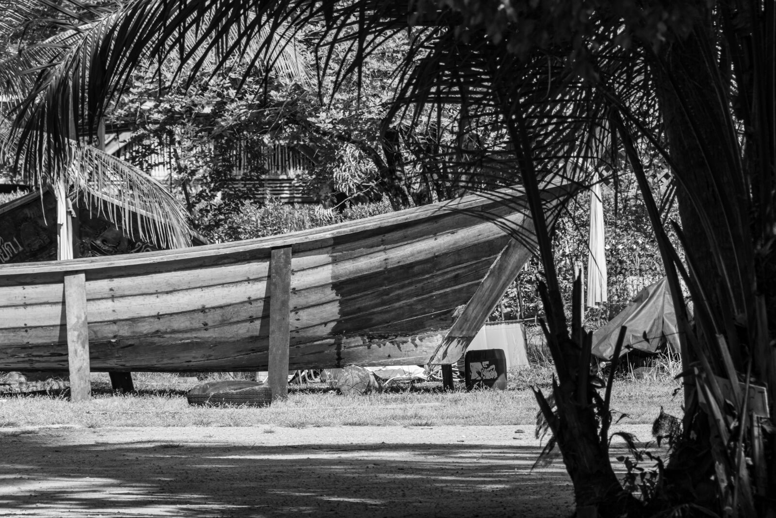 Nikon D5600 sample photo. Black white, boat, nature photography
