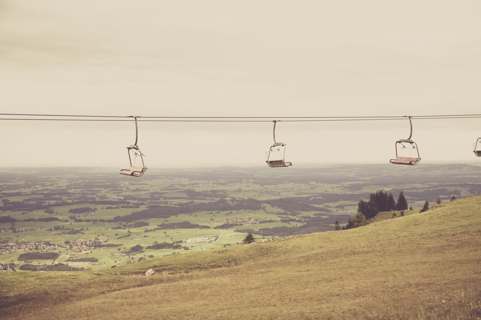 Canon EOS 5D sample photo. Landscape, trees, hill, chairlift photography