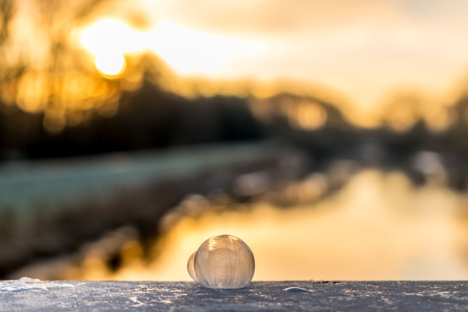 Nikon D5300 sample photo. Soap bubble, frozen, sunrise photography