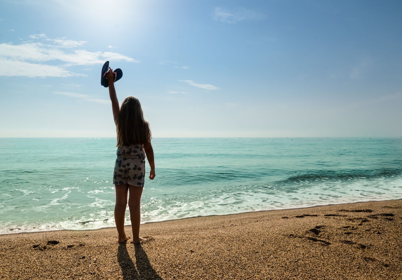 Nikon D610 sample photo. Girl, silhouette, beach photography