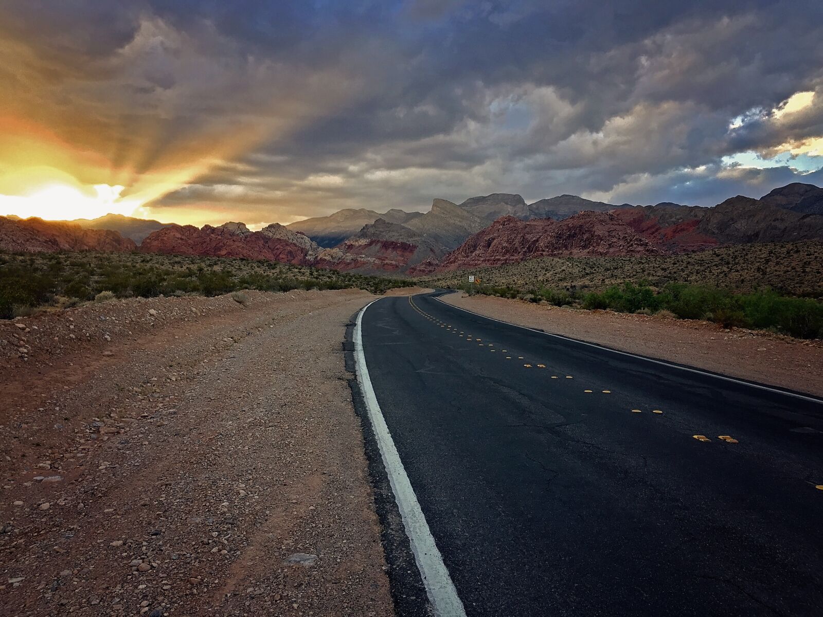 iPhone 6 Plus back camera 4.15mm f/2.2 sample photo. Road, desert, las vegas photography