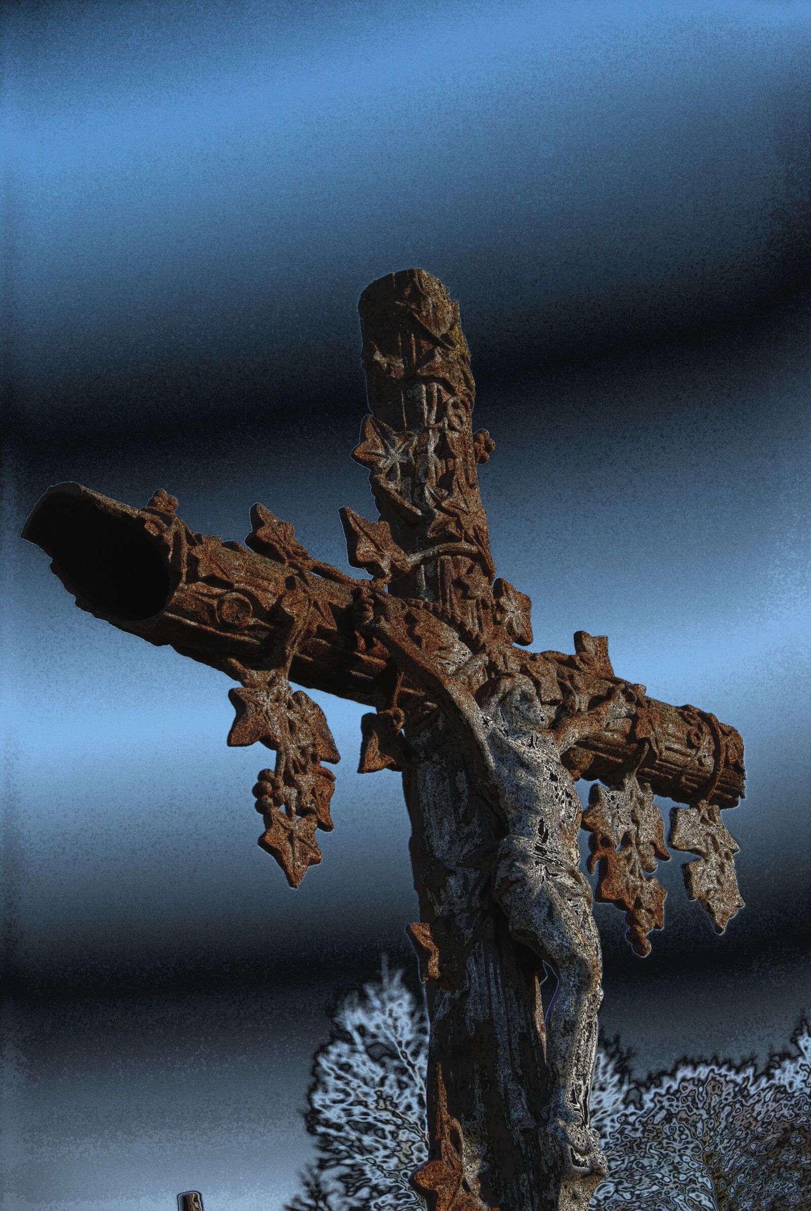 Nikon D3000 sample photo. Cross, cemetery, falls photography