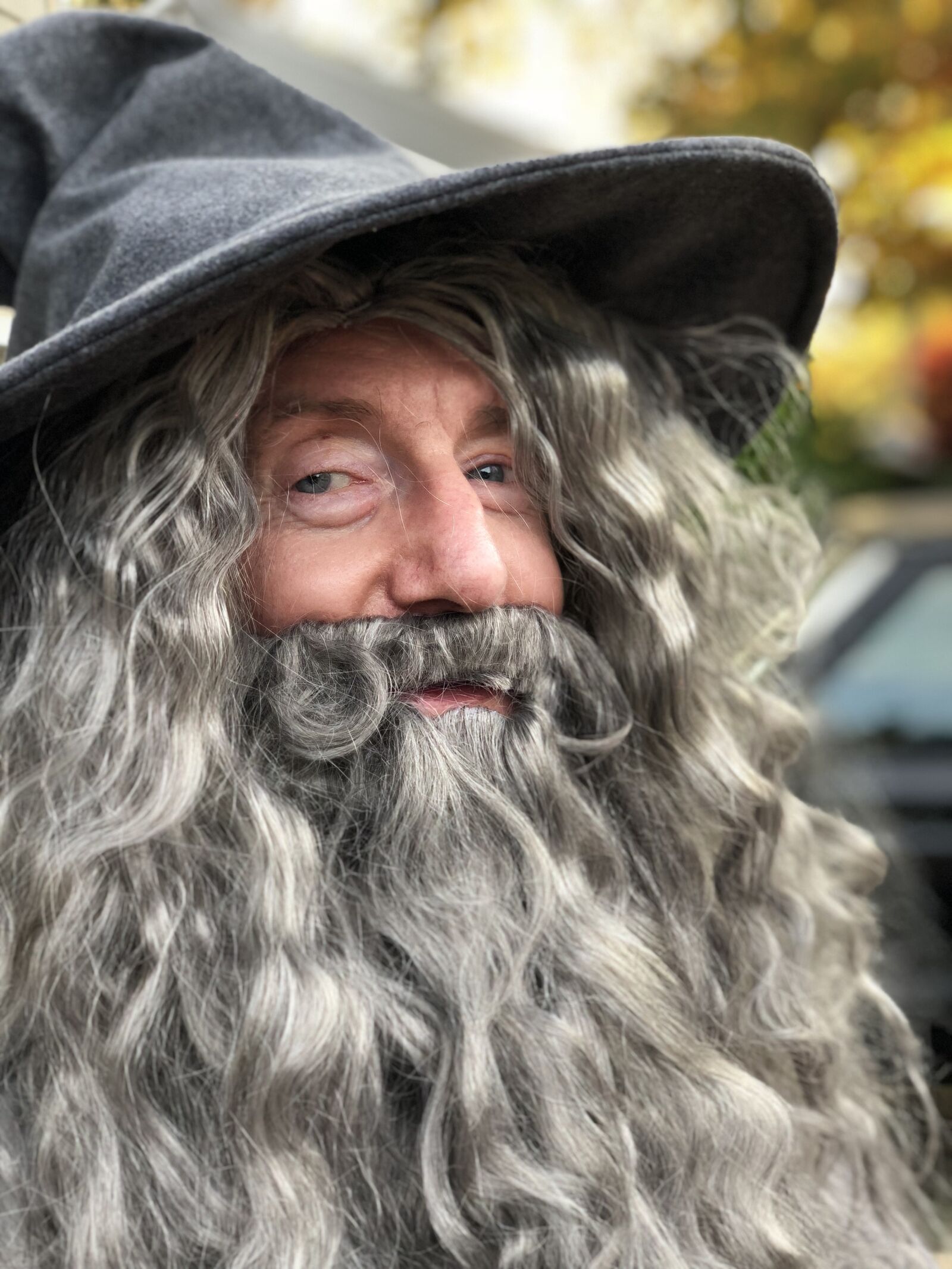 iPhone X back dual camera 6mm f/2.4 sample photo. Grandfather, halloween, gandalf photography