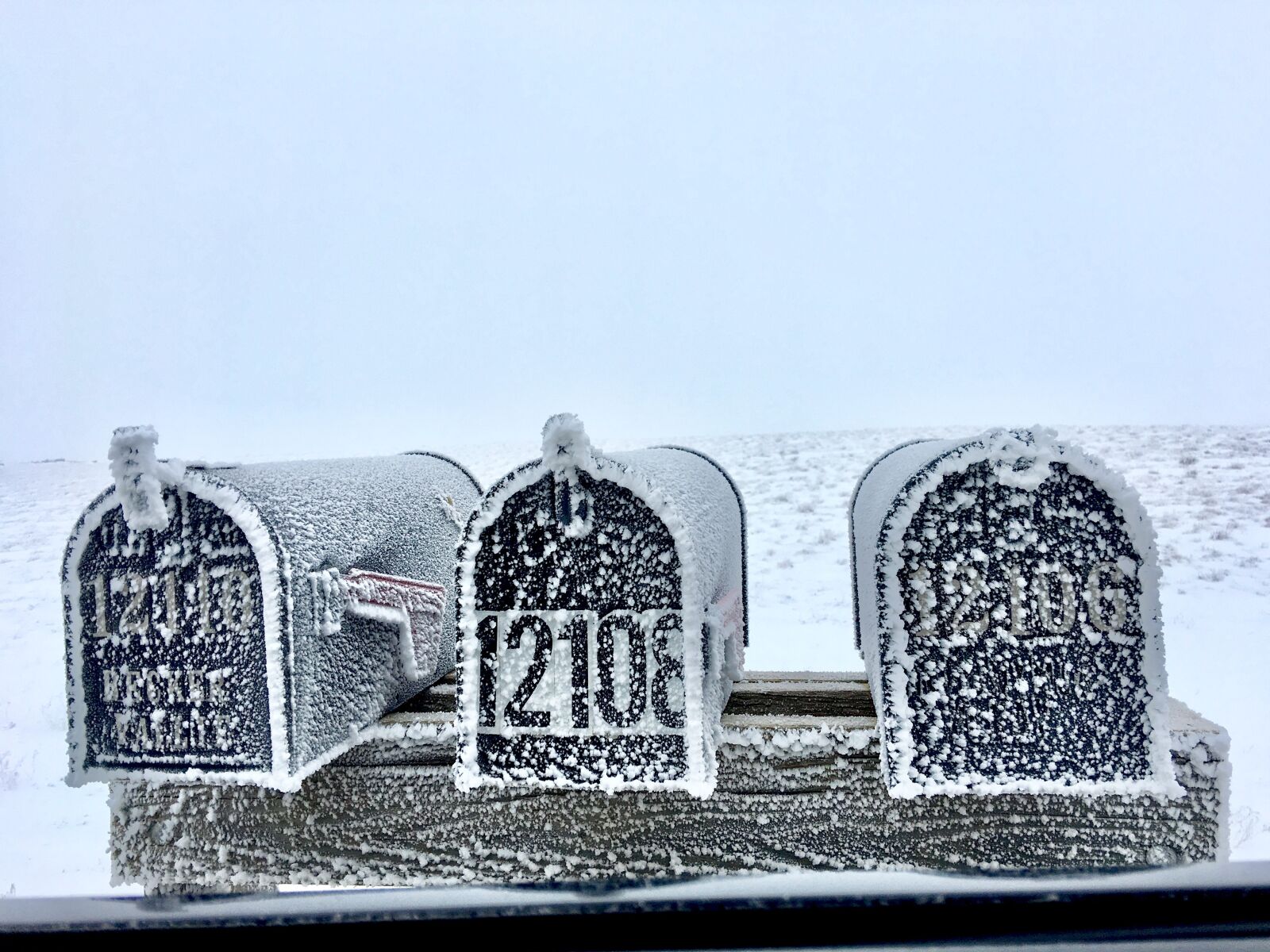 Apple iPhone 6s Plus sample photo. Winter, mailboxes, cold photography