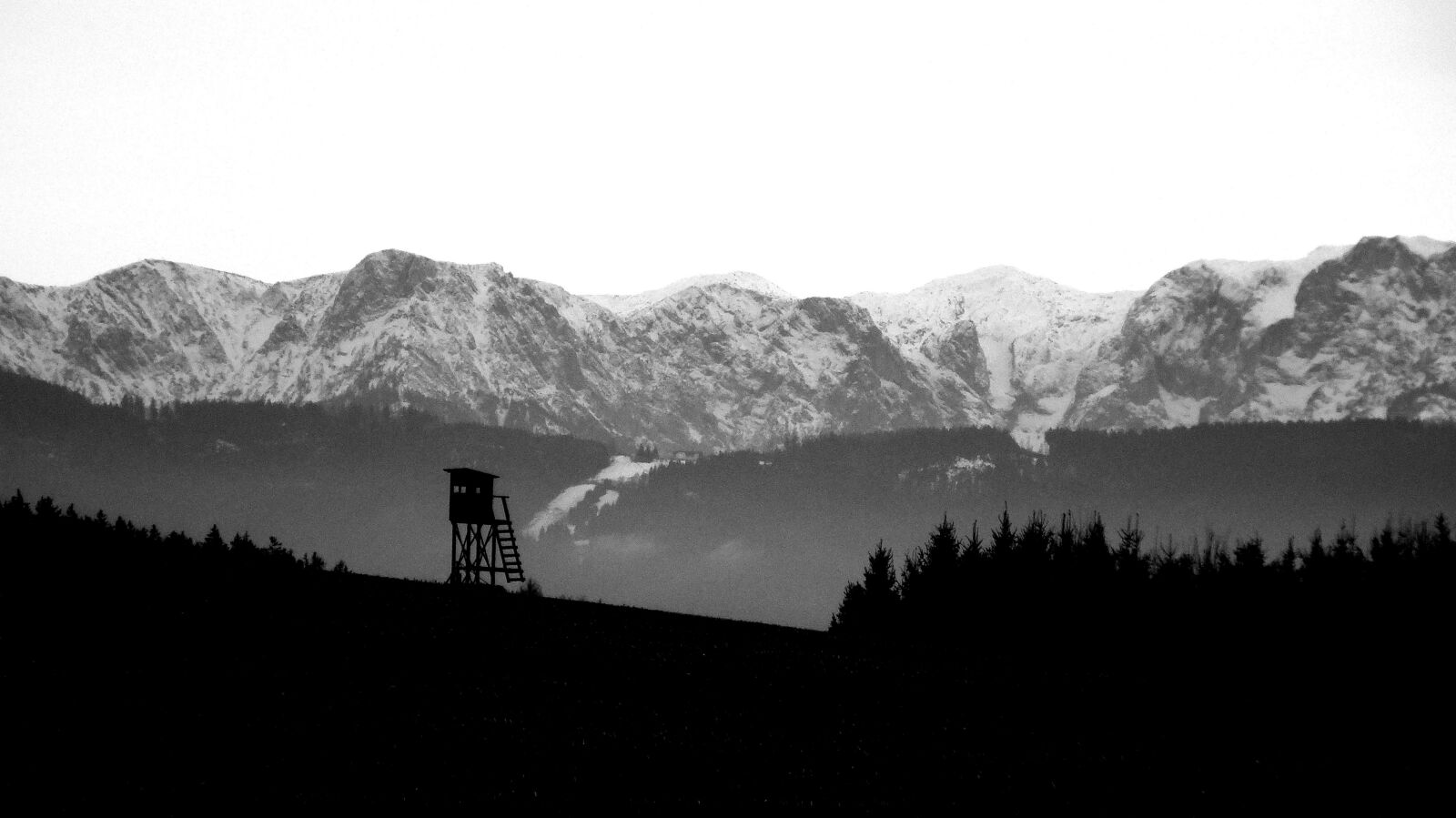Sony Cyber-shot DSC-WX300 sample photo. Black-and-white image, landscape, mountains photography
