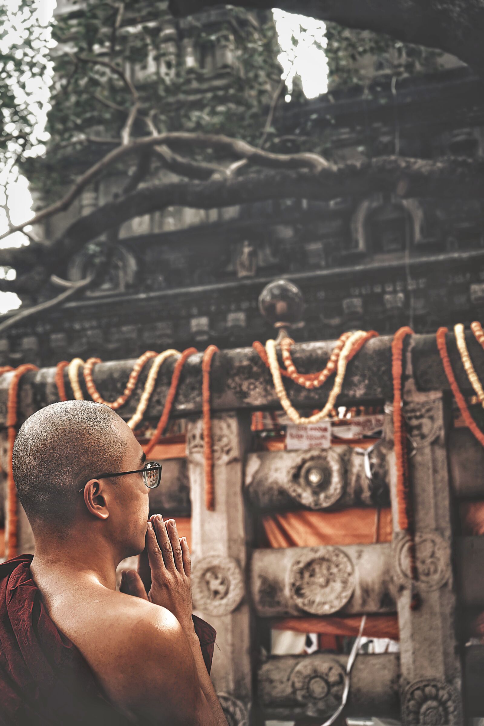 Sony a7 + Sony FE 28-70mm F3.5-5.6 OSS sample photo. Theravada, bhikkhu, india photography