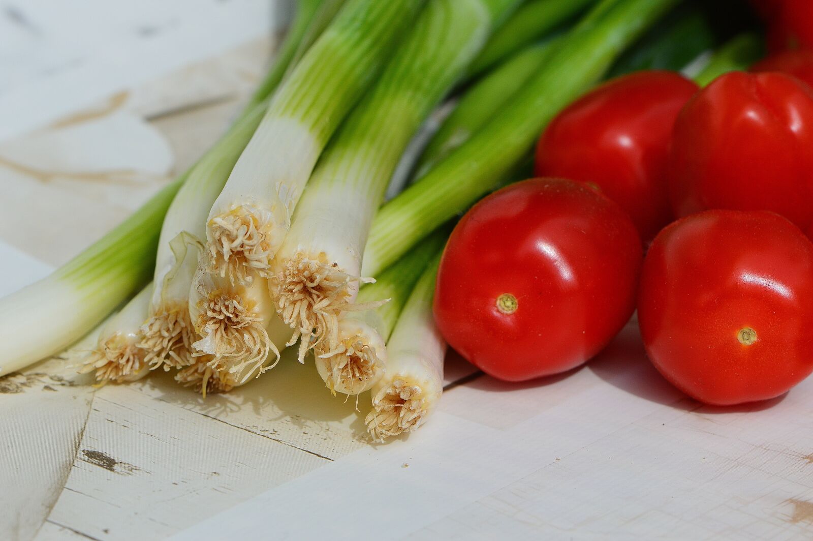 Nikon D3200 sample photo. Tomatoes, spring onions, vegetables photography