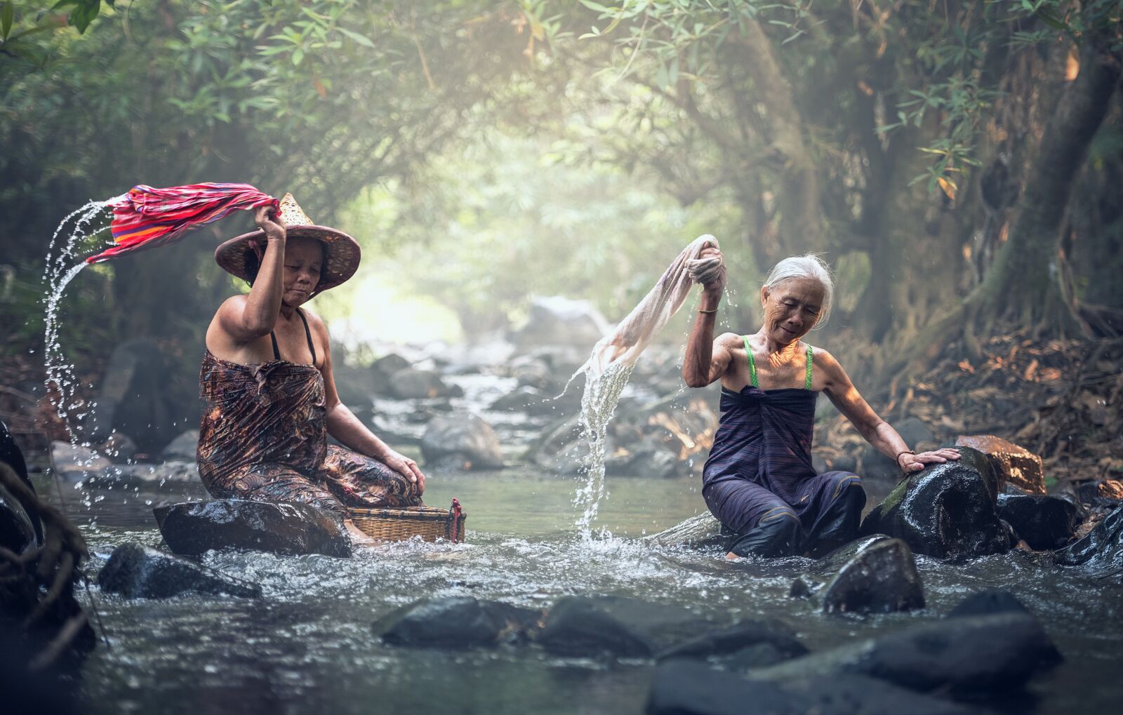 Nikon D810 sample photo. River, washing, asia photography