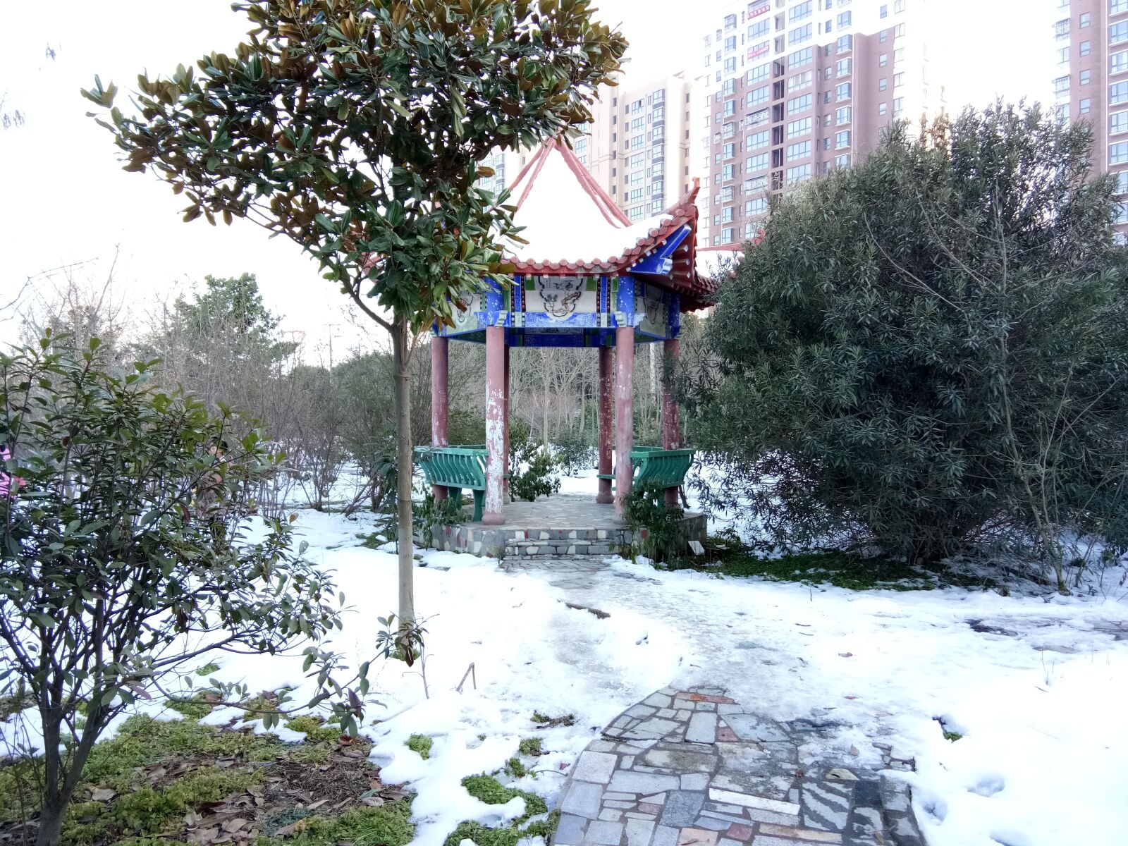 vivo PD1612 sample photo. Snow, pavilion, china photography