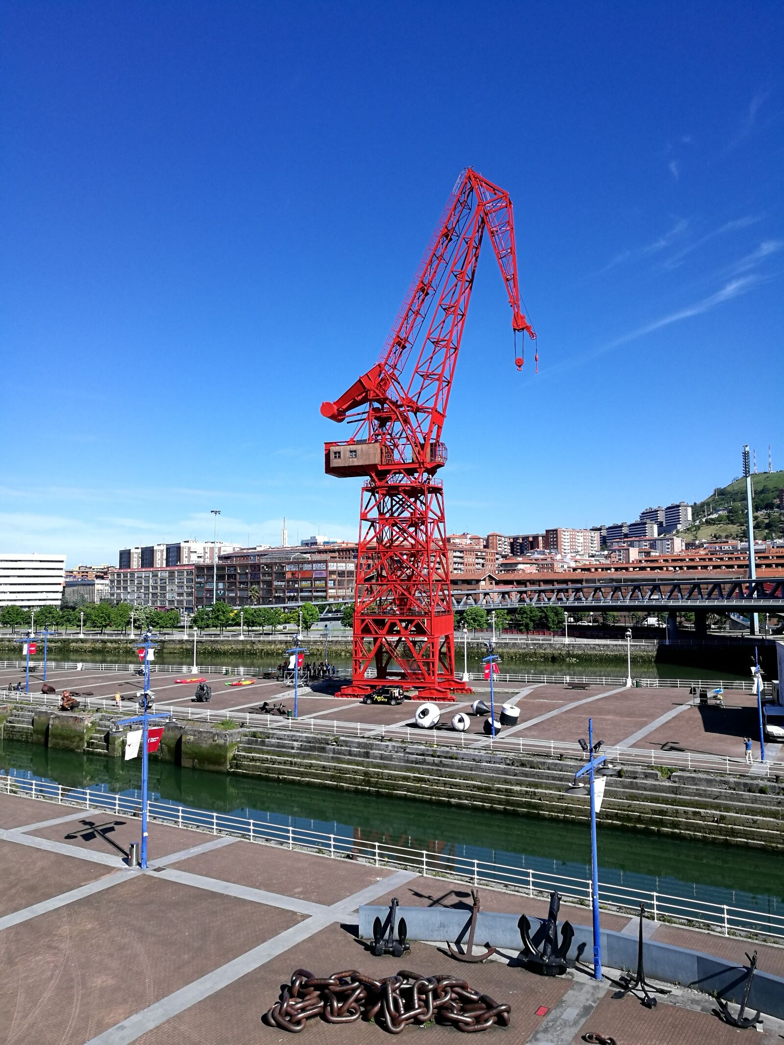 HUAWEI P9 sample photo. Crane, port, blue sky photography