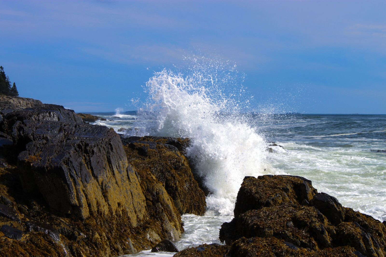Canon EOS 500D (EOS Rebel T1i / EOS Kiss X3) sample photo. Ocean spray, ocean, rocks photography
