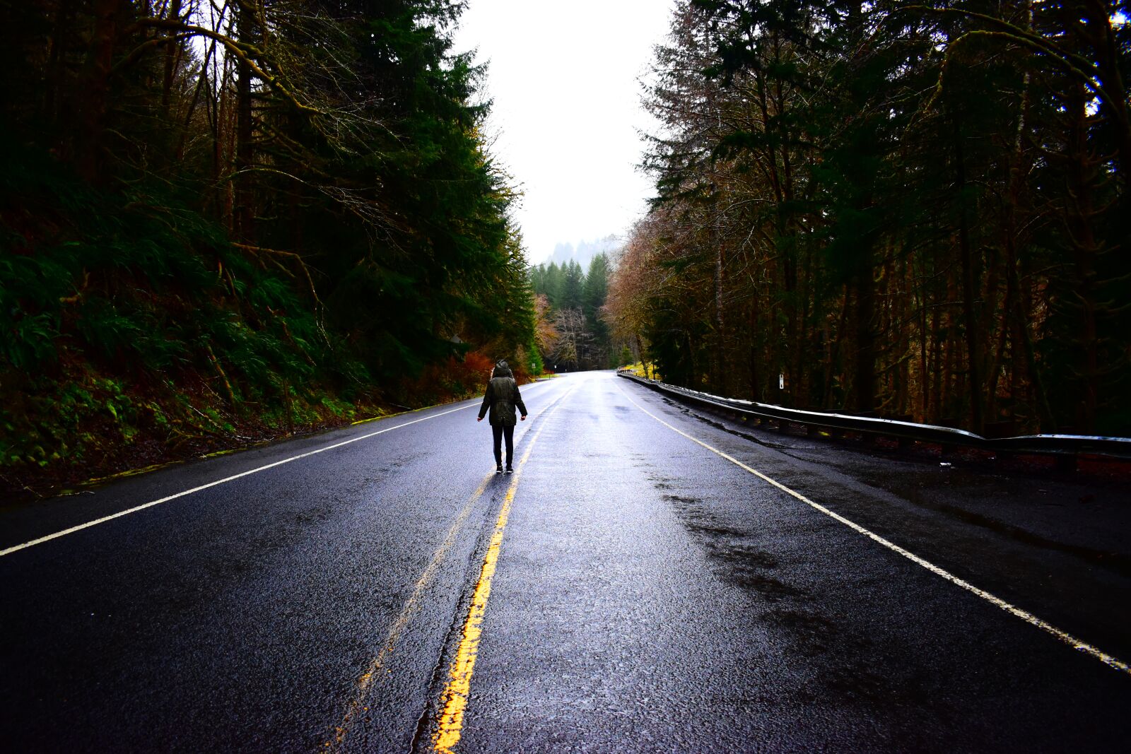 Nikon D3500 sample photo. Road, girl, rain photography
