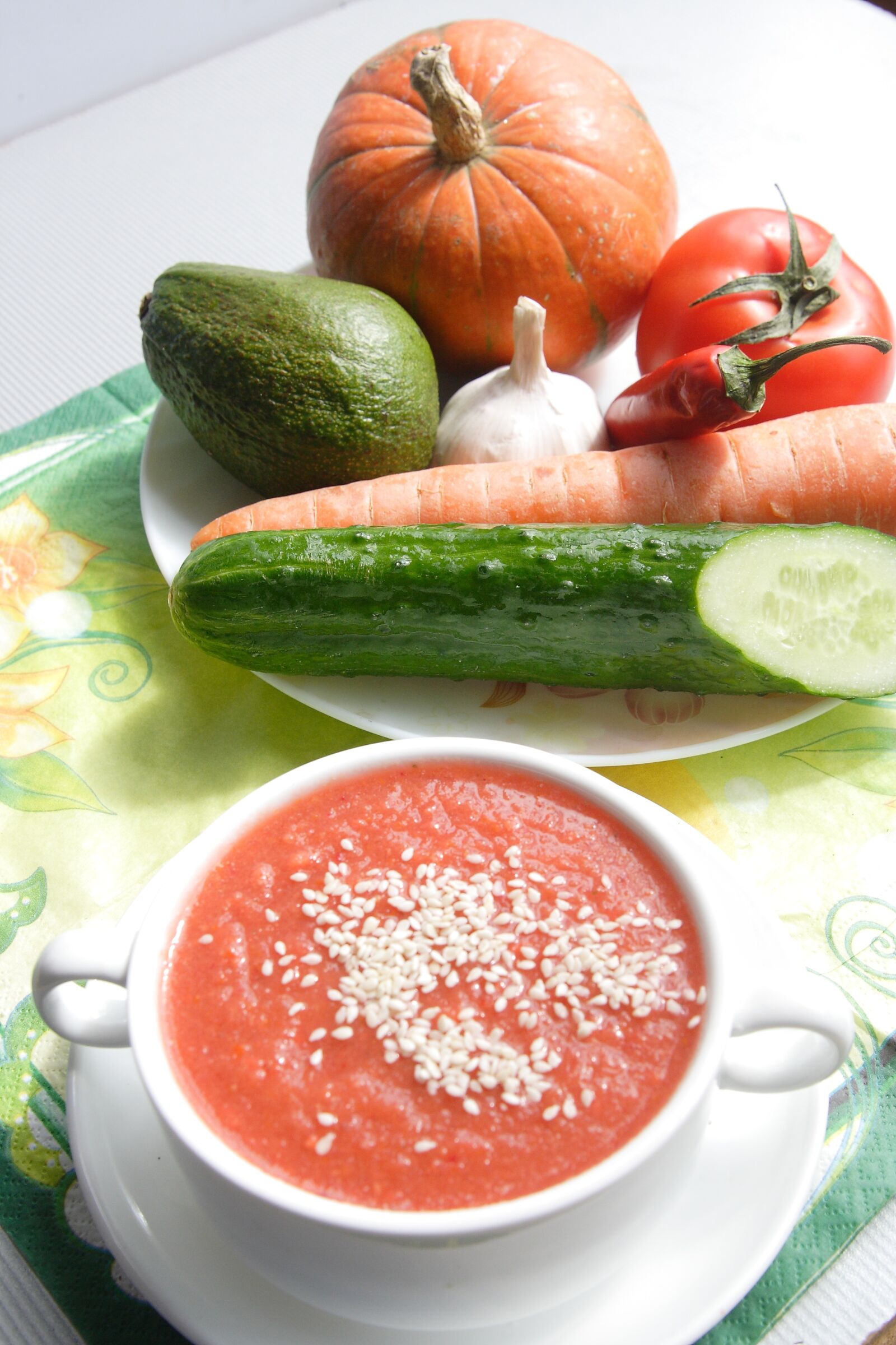 Canon EOS 350D (EOS Digital Rebel XT / EOS Kiss Digital N) sample photo. Raw dish, tomato, carrot photography