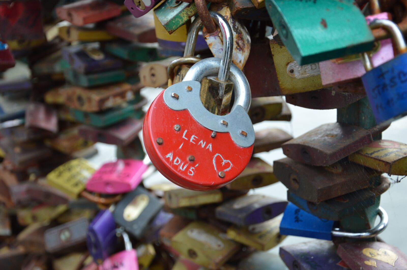 Nikon D3200 sample photo. Padlocks, love, bridge photography