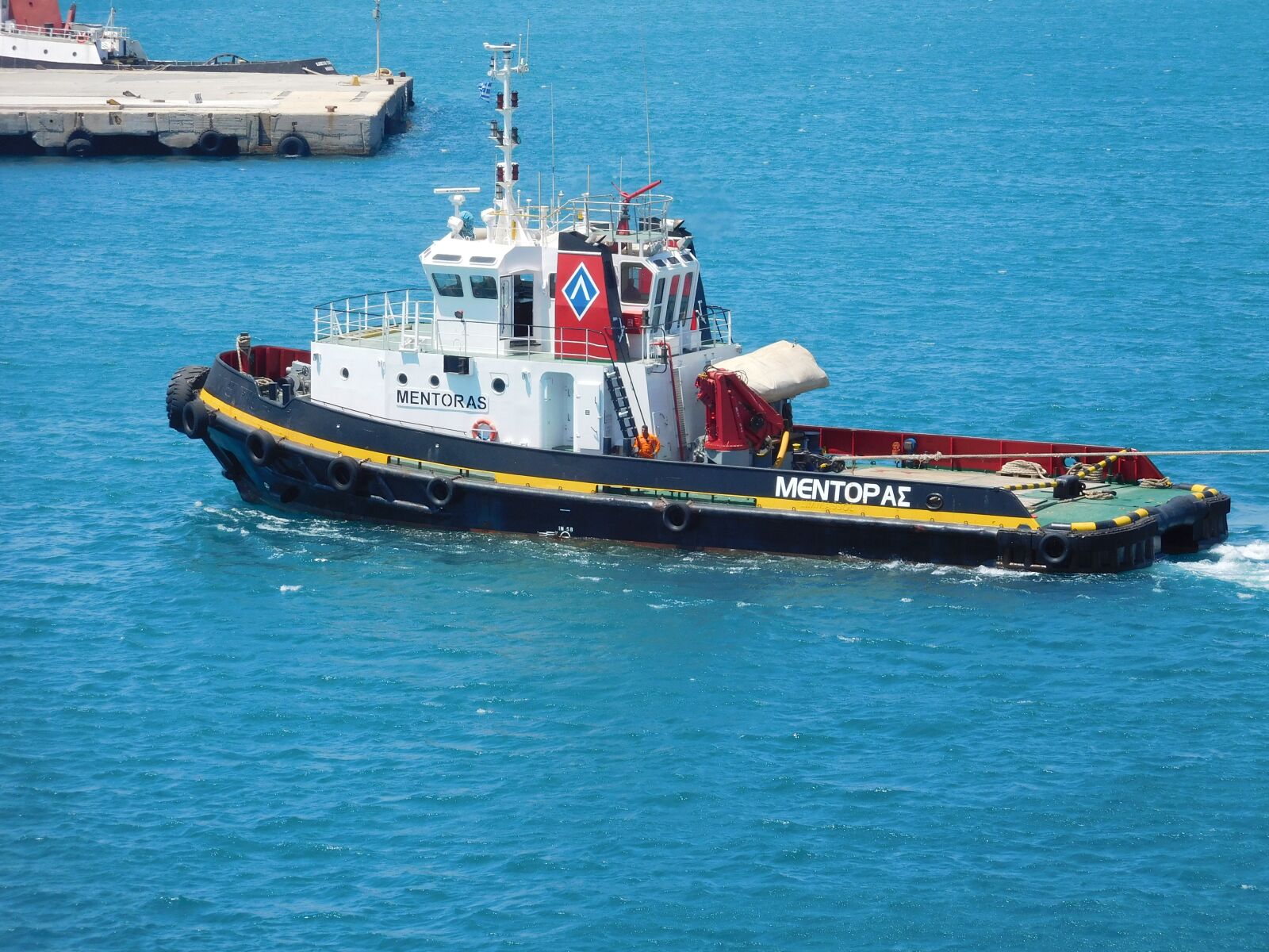 Nikon Coolpix S7000 sample photo. Tug, boat, greece photography