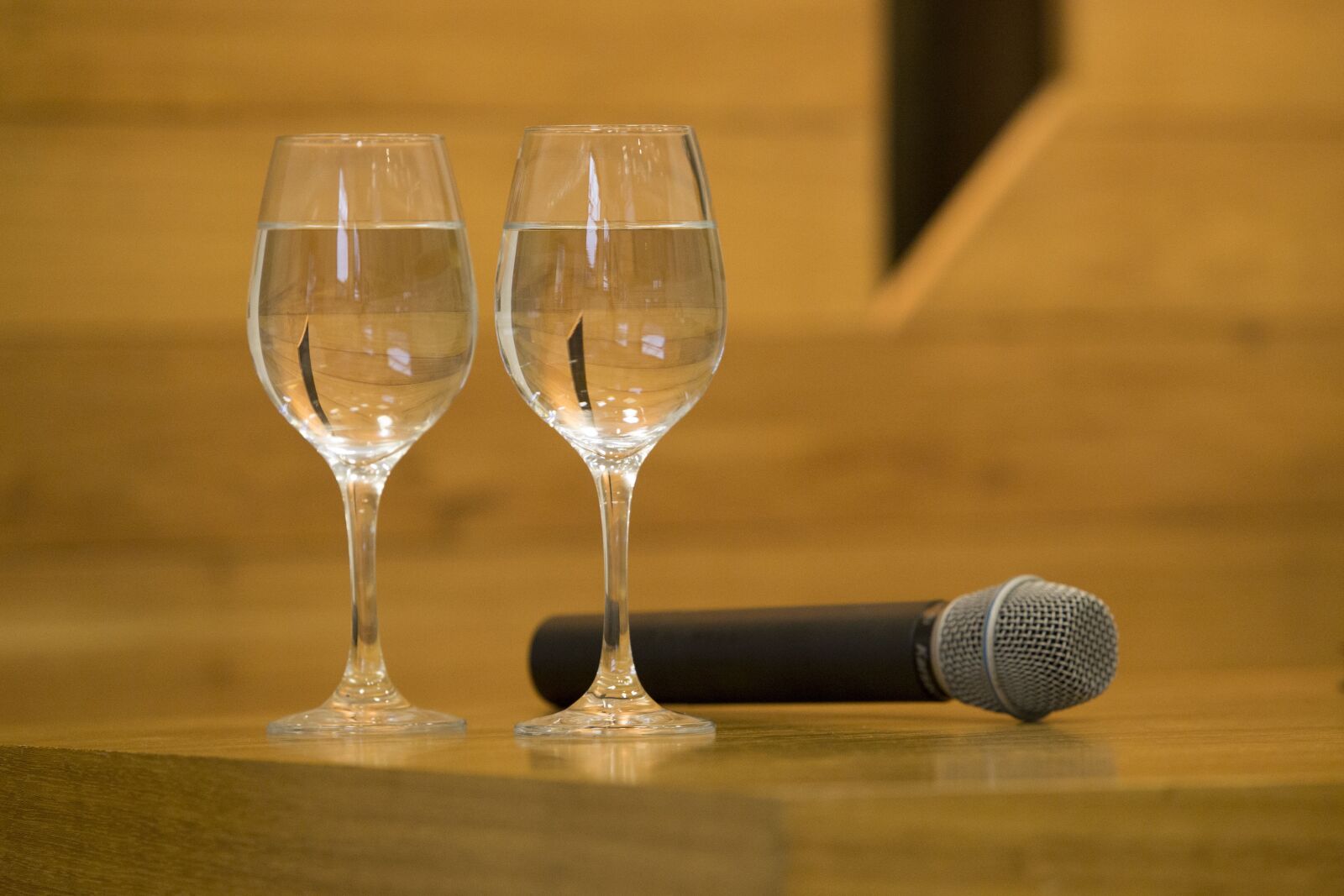 Canon EF 70-200mm F2.8L USM sample photo. Microphone, bowls, water photography