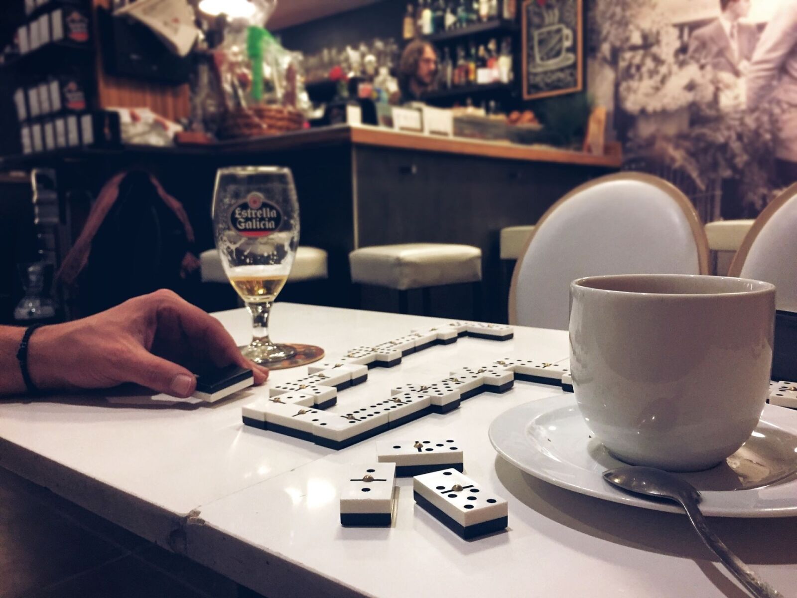 Apple iPhone 6 sample photo. Coffee, domino, bar photography