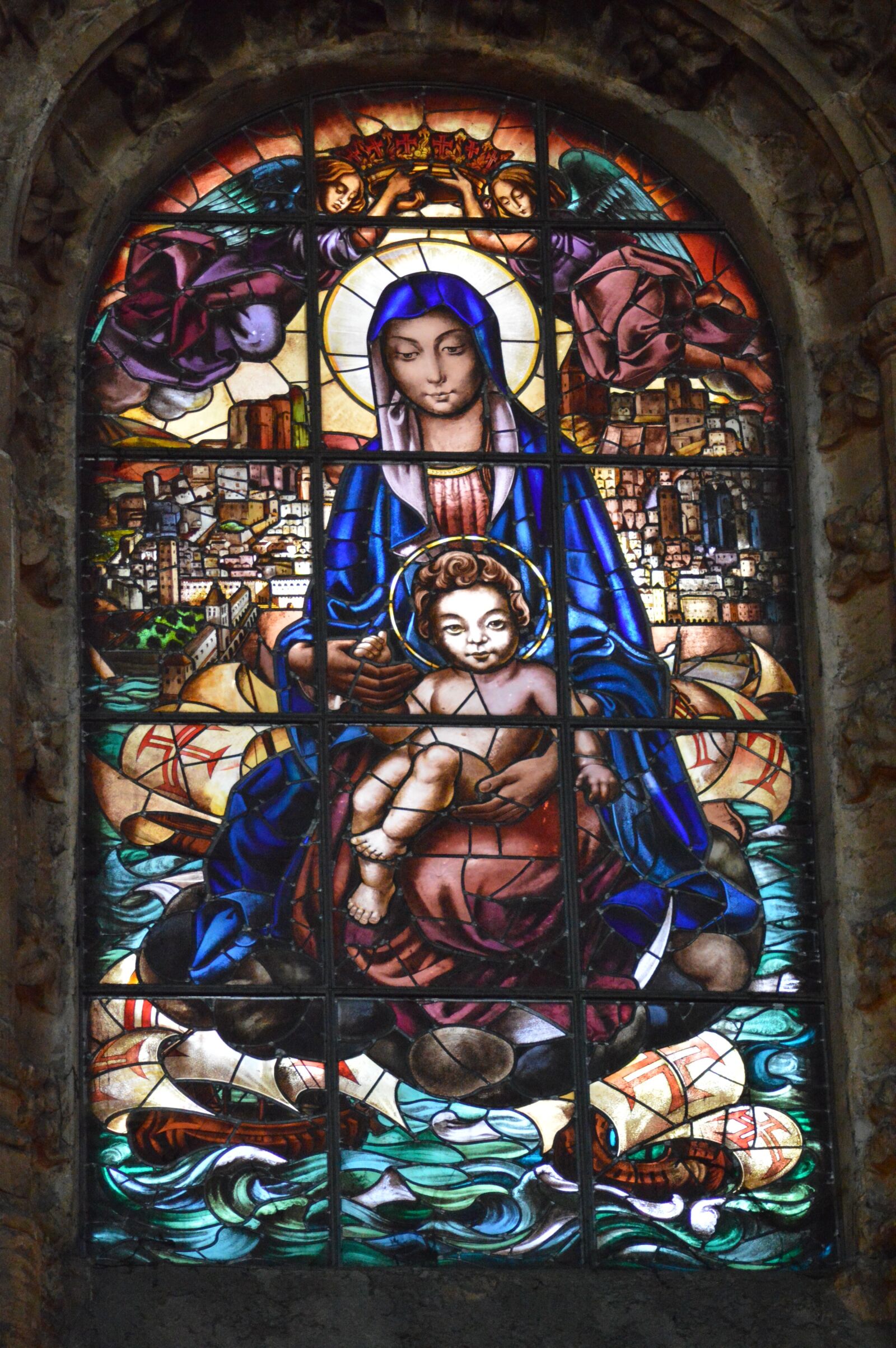Nikon D3200 sample photo. Stained glass, mother, child photography